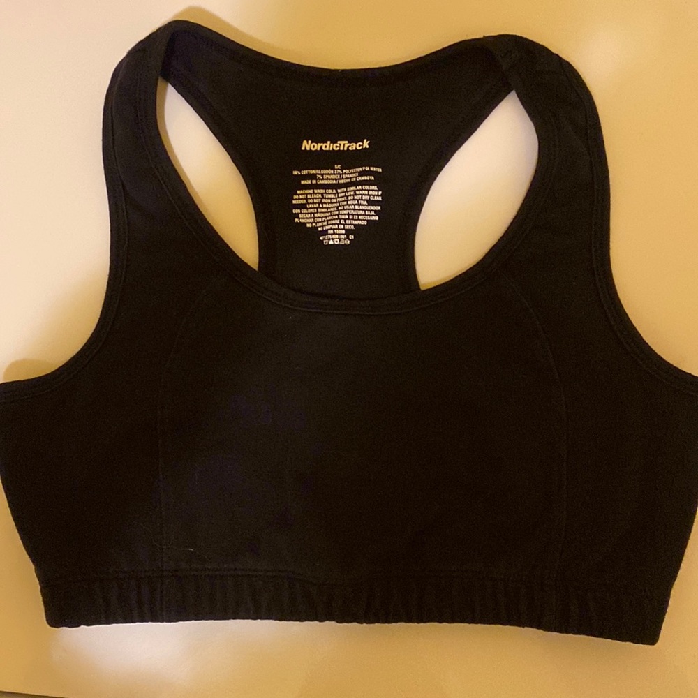 Nordic track black sports bra.
